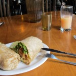Vita Cafe Buffalo Tofu Wrap & Fresh Squeezed Grapefruit Juice