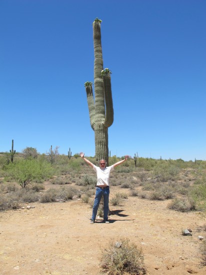Paul and an Arizona Saguaro on a 2010 Road Trip